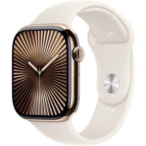 Product detail of Apple Watch Series 10 GPS + Cellular 42mm pouzdro ze zlatého titanu - hvězdně bílý sportovní řemínek - S/M (MX063QC/A)
