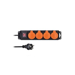 Product detail of Solight 4 zásuvky, gumový kabel, vypínač, venkovní, IP44, 5m (PP333) černý
