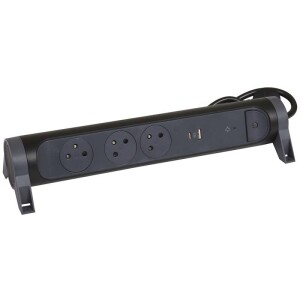 Product detail of Legrand 3x zásuvka, USB, USB-C, 1,5m (L049425) černá