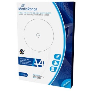 Product detail of MediaRange CD/DVD/Blu-ray High-Glossy 15mm - 118mm 50 listů(100 etiket) (MRINK132)