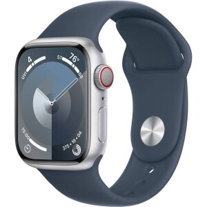 Product detail of Apple Watch Series 9 GPS + Cellular 45mm pouzdro ze stříbrného hliníku - bouřkově modrý sportovní řemínek - M/L (MRMH3QC/A)
