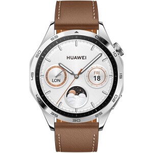 Product detail of Huawei Watch GT 4 46 mm - Silver + Brown Strap (55020BGW)