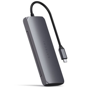 Product detail of Satechi Aluminium USB-C Hybrid Multiport adapter (SSD, HDMI 4K, 2 x USB-A, USB-C) - Space Grey (ST-UCHSEM)