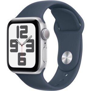 Product detail of Apple Watch SE 2023 GPS 40mm pouzdro ze stříbrného hliníku - bouřkově modrý sportovní řemínek - S/M (MRE13QC/A)
