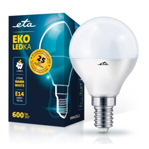 Product detail of ETA EKO LEDka mini globe 7W, E14, teplá bílá (ETAP45W7WW01)
