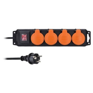 Product detail of Solight 4 zásuvky, vypínač, venkovní, IP44,  3m (PP332) černý