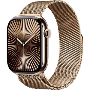 Product detail of Apple Watch Series 10 GPS + Cellular 46mm pouzdro ze zlatého titanu - zlatý milánský tah - S/M (MC7T4QC/A)