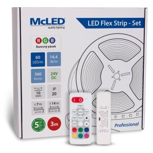 Product detail of McLED s ovládáním Nano - sada 3 m - Professional, 60 LED/m, RGB, 560 lm/m, vodič 3 m (ML-128.601.60.S03004)