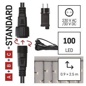 Product detail of EMOS 100 LED Základní sada Standard – rampouchy, 2,5 m, venkovní, teplá bílá, časovač (D1CW02)