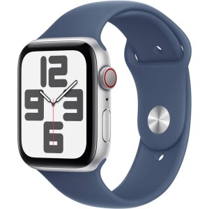Product detail of Apple Watch SE 2024 GPS + Cellular 40mm pouzdro ze stříbrného hliníku - denimový sportovní řemínek - M/L (MXGG3QC/A)