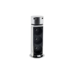 Product detail of Solight výsuvný blok, 3x zásuvka, 2x USB, 1,5m (PP125) stříbrný