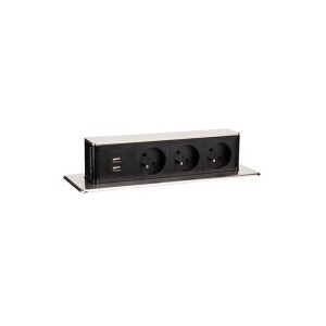 Product detail of Solight výsuvný blok, 3x zásuvka, 2x USB, 1,9m (PP126) stříbrný