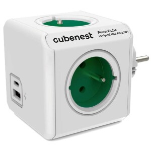 Product detail of CubeNest Powercube Original USB PD 20W, USB, USB-C, 4x zásuvka (PC220GN) bílá/zelená