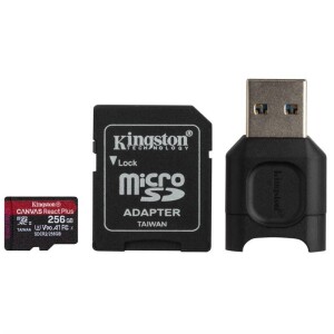 Product detail of Kingston Canvas React Plus MicroSDXC 256GB UHS-II U3 (285R/165W) + adaptér + čtečka (MLPMR2/256GB)