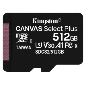 Product detail of Kingston Canvas Select Plus MicroSDXC 512GB UHS-I U1 (100R/85W) (SDCS2/512GBSP)