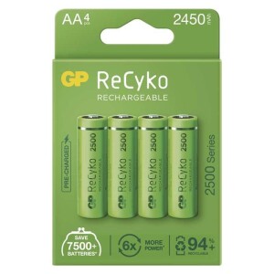 Product detail of GP ReCyko, HR06, AA, 2450mAh, NiMH, krabička 4ks (B21254)
