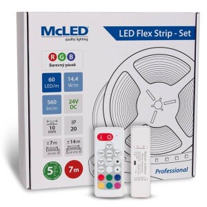 Product detail of McLED s ovládáním Nano - sada 7 m - Professional, 60 LED/m, RGB, 560 lm/m, vodič 3 m (ML-128.601.60.S07004)