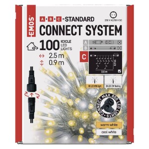 Product detail of EMOS 100 LED Standard blikající - rampouchy, 2,5 m, venkovní, teplá/studená bílá (D1CN01)