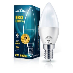 Product detail of ETA EKO LEDka svíčka 7W, E14, neutrální bílá (C37W7NW)