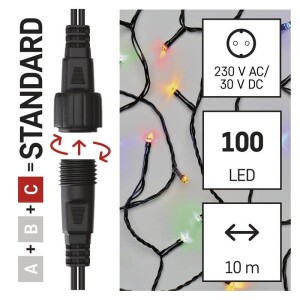 Product detail of EMOS 100 LED Standard, 10 m, venkovní i vnitřní, multicolor, časovač (D1AM03)