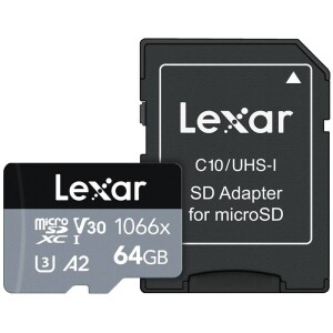 Product detail of Lexar 1066x microSDXC 64GB UHS-I, (160R/70W) C10 A2 V30 U3 + adaptér (LMS1066064G-BNANG)