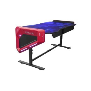 Product detail of E-Blue 165x88 cm, RGB podsvícení, výškově nastavitelný, s podložkou pod myš (EGT003BKAA-IA) černý/červený