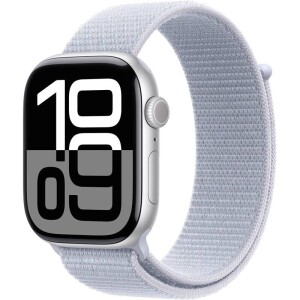 Product detail of Apple Watch Series 10 GPS 42mm pouzdro ze stříbrného hliníku - oblačně modrý provlékací sportovní řemínek (MWWD3QC/A)