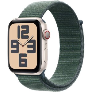 Product detail of Apple Watch SE 2024 GPS + Cellular 40mm pouzdro z hvězdně bílého hliníku - jezerně zelený provlékací sportovní řemínek (MXGH3QC/A)