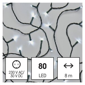 Product detail of EMOS 80 LED řetěz, 8 m, venkovní i vnitřní, studená bílá, časovač (D4AC02)