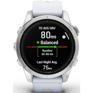 Product detail of Garmin epix Pro (Gen 2) Glass - 42 mm - Silver / Whitestone Silicone Band (010-02802-01)
