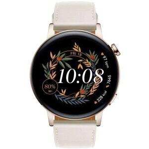 Product detail of Huawei Watch GT 3 42 mm (Elegant) - Light Gold + White Leather Strap (55027150)