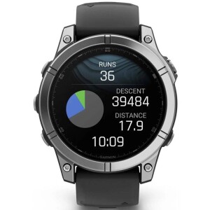 Product detail of Garmin fenix E 47 mm - Stainless Steel / Graphite Silicone Band (010-03025-00)