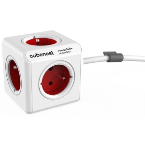 Product detail of CubeNest Powercube Extended, 5x zásuvka, 1,5 m (PC320RD) bílý/červený