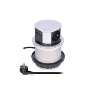Product detail of Solight výsuvný blok, 3x zásuvka, 2x, USB, 1,5m (PP100USB) stříbrný