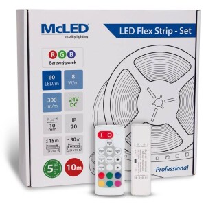 Product detail of McLED s ovládáním Nano - sada 10 m - Professional, 60 LED/m, RGB, 300 lm/m, vodič 3 m (ML-128.005.90.S10004)