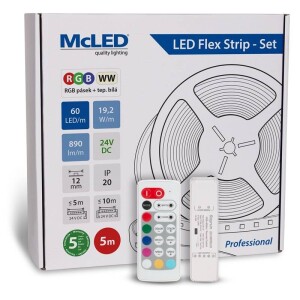 Product detail of McLED s ovládáním Nano - sada 5 m - Professional, 60 LED/m, RGB+WW, 890 lm/m, vodič 3 m (ML-128.635.60.S05005)