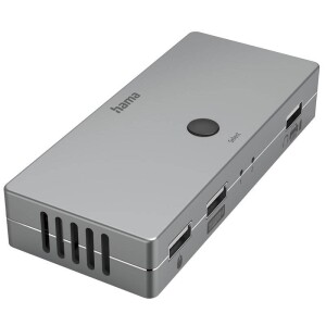 Product detail of Hama KVM přepínač pro 2 PC na 1 monitor, 3xUSB, 1xHDMI (200135) šedý