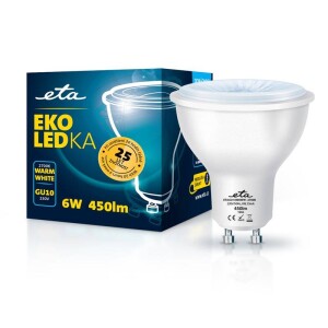 Product detail of ETA EKO LEDka bodová 6W, GU10, teplá bílá (GU10W6WW)