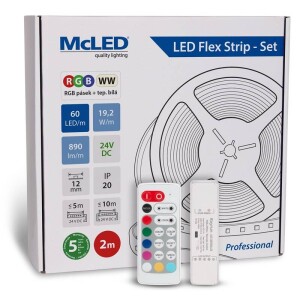 Product detail of McLED s ovládáním Nano - sada 2 m - Professional, 60 LED/m, RGB+WW, 890 lm/m, vodič 3 m (ML-128.635.60.S02005)