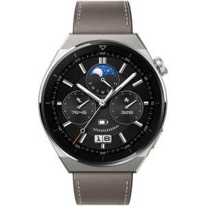 Product detail of Huawei Watch GT 3 Pro 46 mm - Light Titanium Case + Gray Leather Strap (55028467)