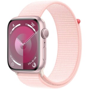 Product detail of Apple Watch Series 9 GPS 45mm pouzdro z růžového hliníku - světle růžový provlékací sportovní řemínek (MR9J3QC/A)