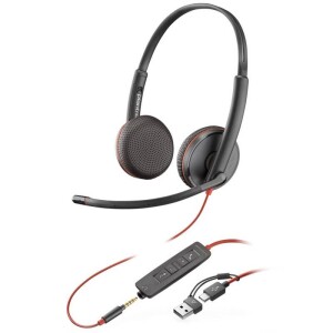 Product detail of HP Poly Blackwire 3225, 3,5 mm jack + USB-C/A adaptér, stereo (8X229AA) černý