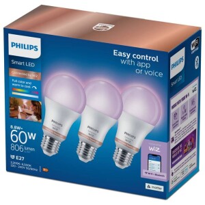Product detail of Philips Smart LED 8,8 W, E27, RGB, 3 ks (929003601036)