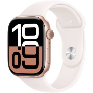 Product detail of Apple Watch Series 10 GPS 46mm pouzdro z růžově zlatého hliníku - světle ruměný sportovní řemínek - S/M (MWWT3QC/A)