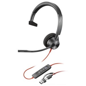 Product detail of HP Poly Blackwire 3315 MS, 3,5 mm jack + USB-C/A adaptér, mono (8X218AA) černý