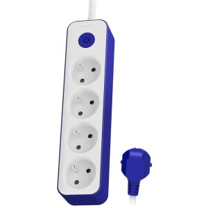 Product detail of Philips 4x zásuvka, s vypínačem, 1,5 m (CHP2145U/60) bílý/modrý
