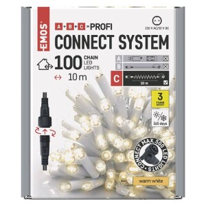 Product detail of EMOS 100 LED Profi bílý, 10 m, venkovní i vnitřní, teplá bílá, časovač (D2AW04)