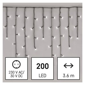 Product detail of EMOS 200 LED rampouchy, 3,6 m, venkovní i vnitřní, studená bílá, programy (D4CC01)