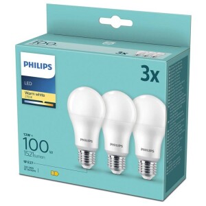 Product detail of Philips klasik, 13W, E27, teplá bílá, 3ks (8718699694920)