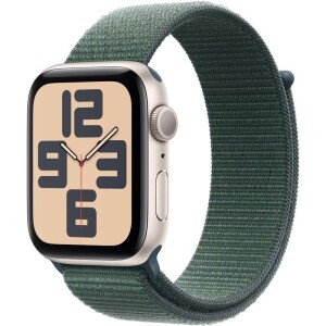 Product detail of Apple Watch SE 2024 GPS 40mm pouzdro z hvězdně bílého hliníku - jezerně zelený provlékací sportovní řemínek (MXEH3QC/A)